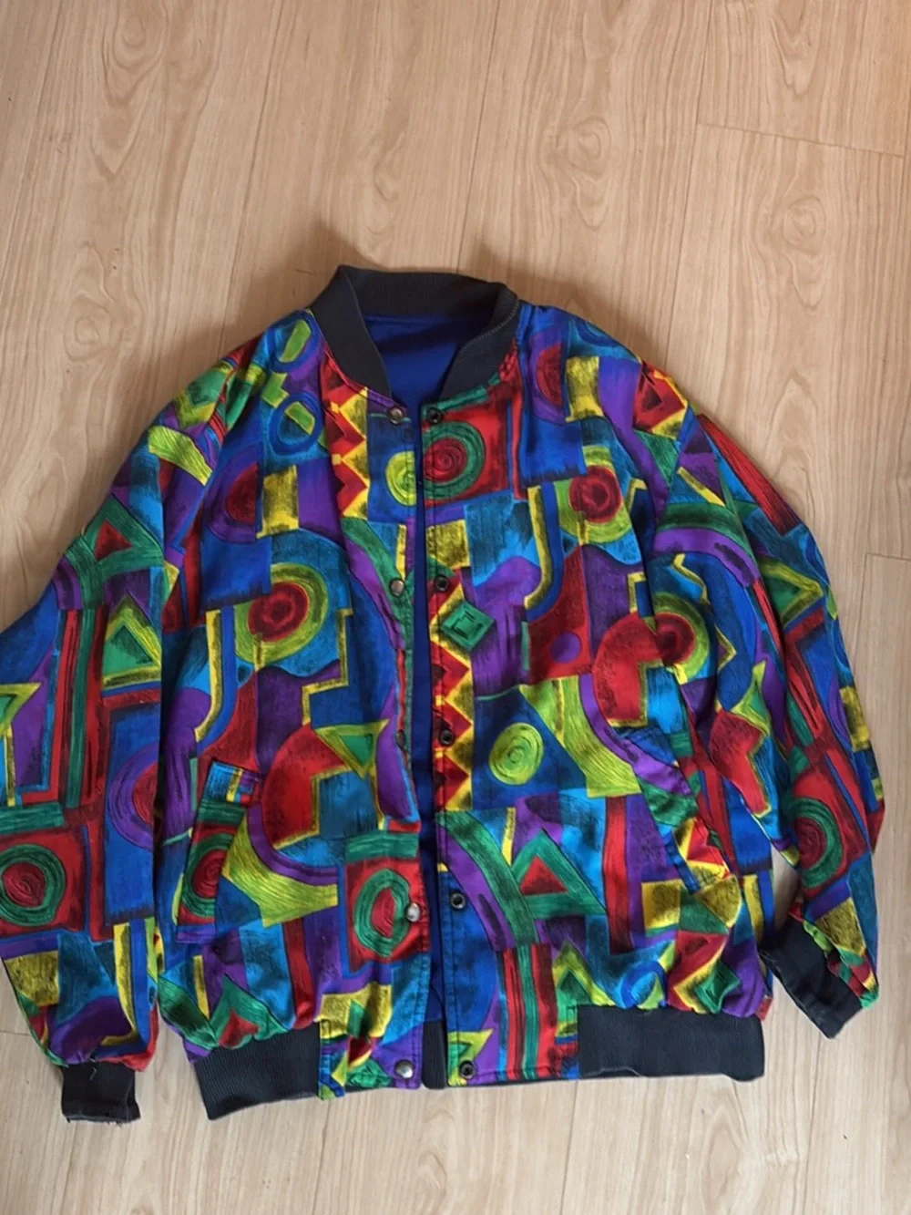 Colorful Abstract Pattern Bomber Jacket - Picture 1 of 1